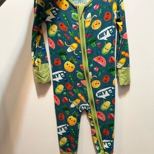 Hey Bear Dancing Fruit and Vegetables One-Piece Pajamas